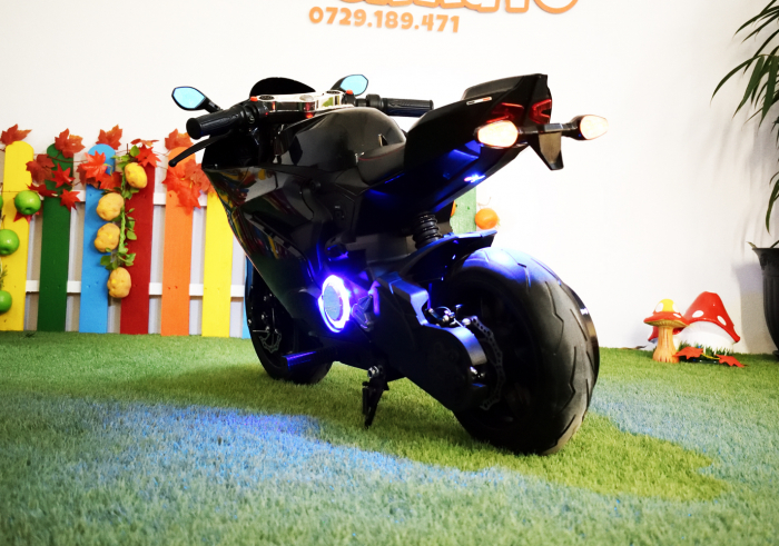 Motocicleta electrica pentru copii SX1629, putere 250W, 24V, roti moi cauciuc EVA, Neagra [9]