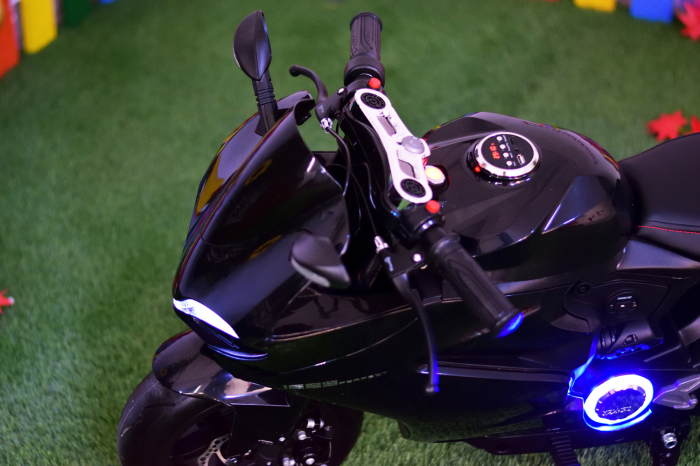 Motocicleta electrica pentru copii SX1629, putere 250W, 24V, roti moi cauciuc EVA, Neagra [6]