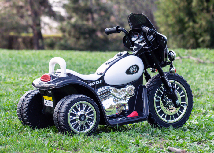Electric Ride-on Police motorcycle with 3 wheels, JT568, 35W, 6V, standard, white & black [6]