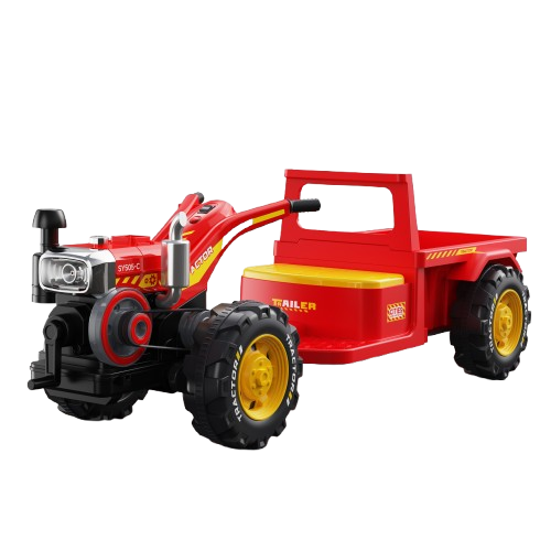 Motocultor electric pentru copii, 70W 12V, telecomanda control parental, rosu [1]