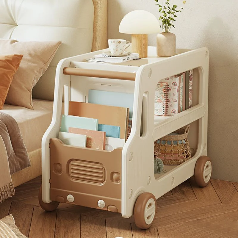 Toy Organizer, Bus-Shaped with Wheels, Multifunctional, Includes LEGO Piece Holder, Brown [1]