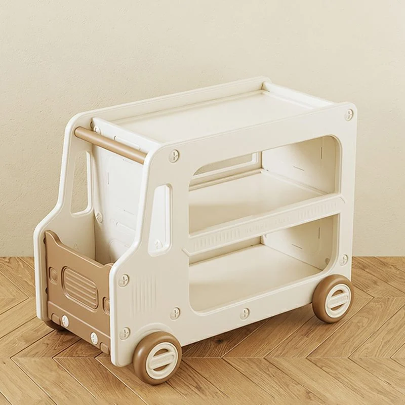 Toy Organizer, Bus-Shaped with Wheels, Multifunctional, Includes LEGO Piece Holder, Brown [4]