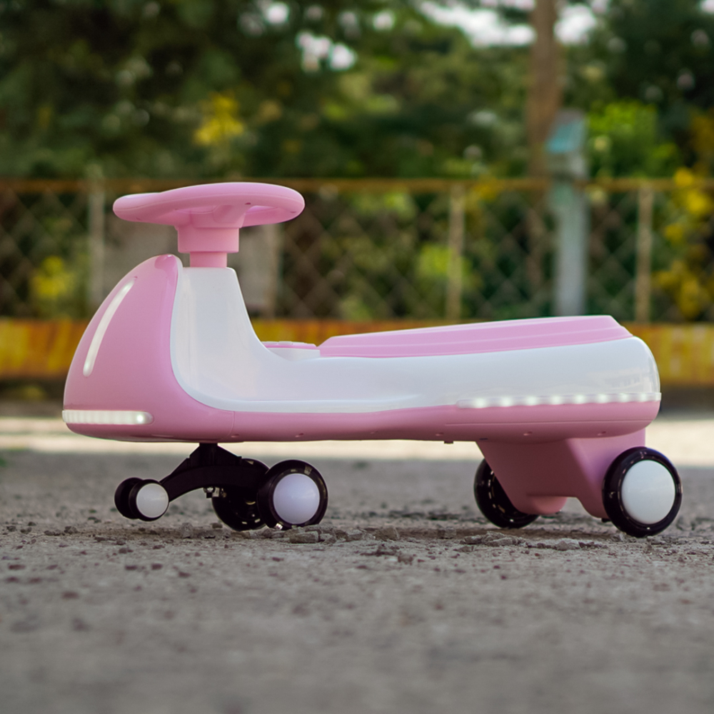 Wiggle Car 360 Electric Ride-On for Kids, Ages 3–7, 12V 90W, pink [2]