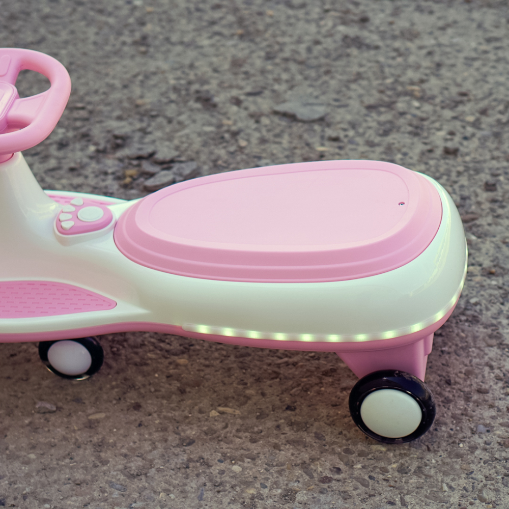 Wiggle Car 360 Electric Ride-On for Kids, Ages 3–7, 12V 90W, pink [13]