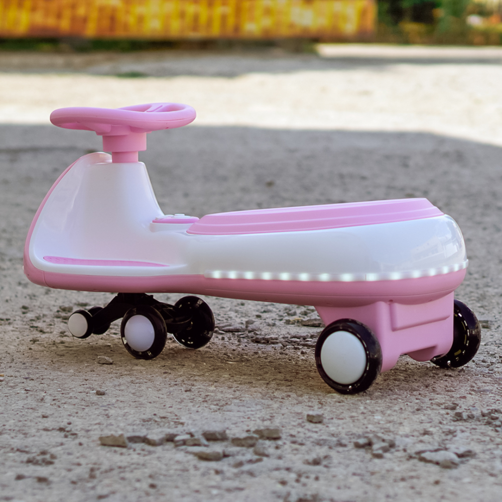 Wiggle Car 360 Electric Ride-On for Kids, Ages 3–7, 12V 90W, pink [7]