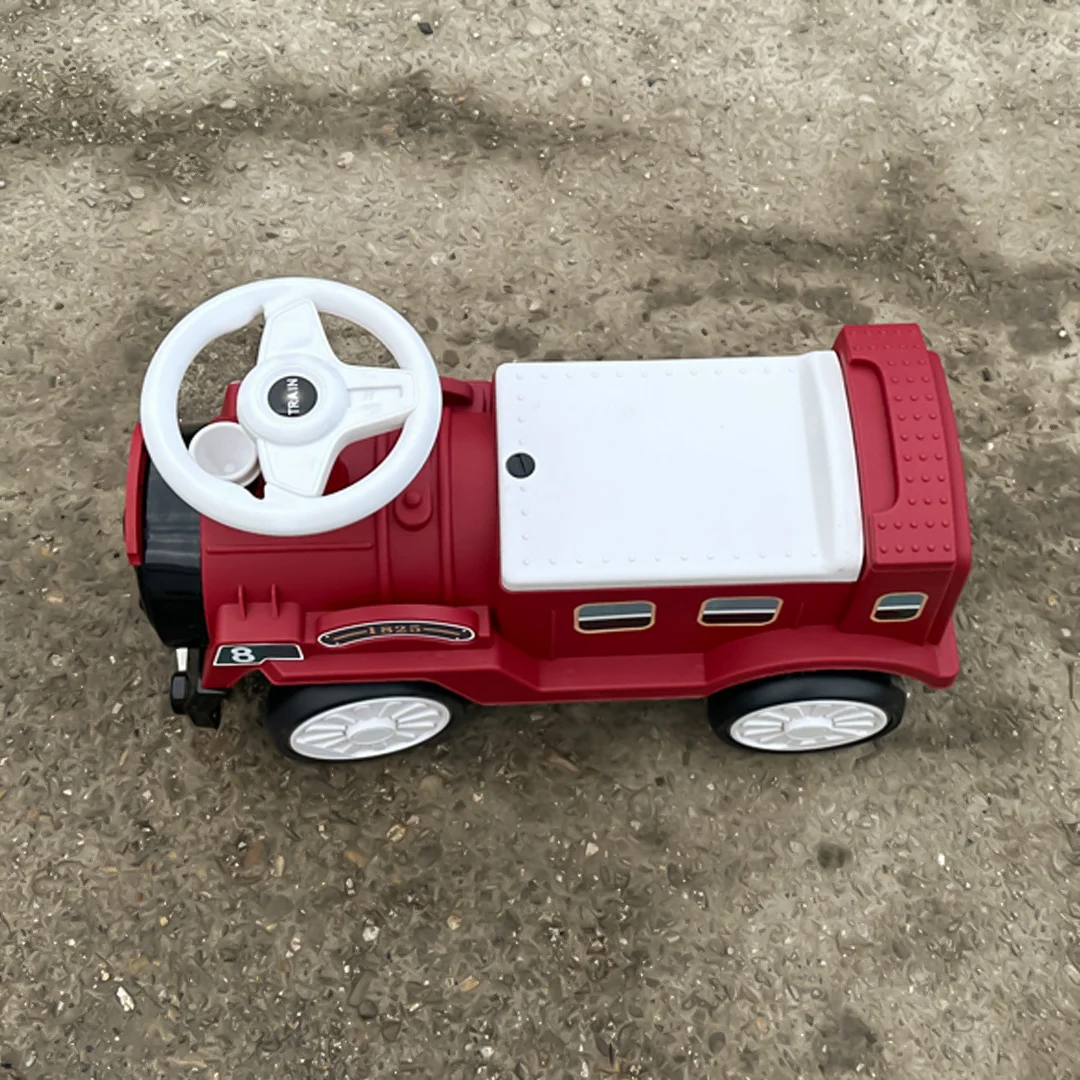 Vintage Train Ride-On Walker for Children, EVA Wheels, 18–30 Months, red [7]