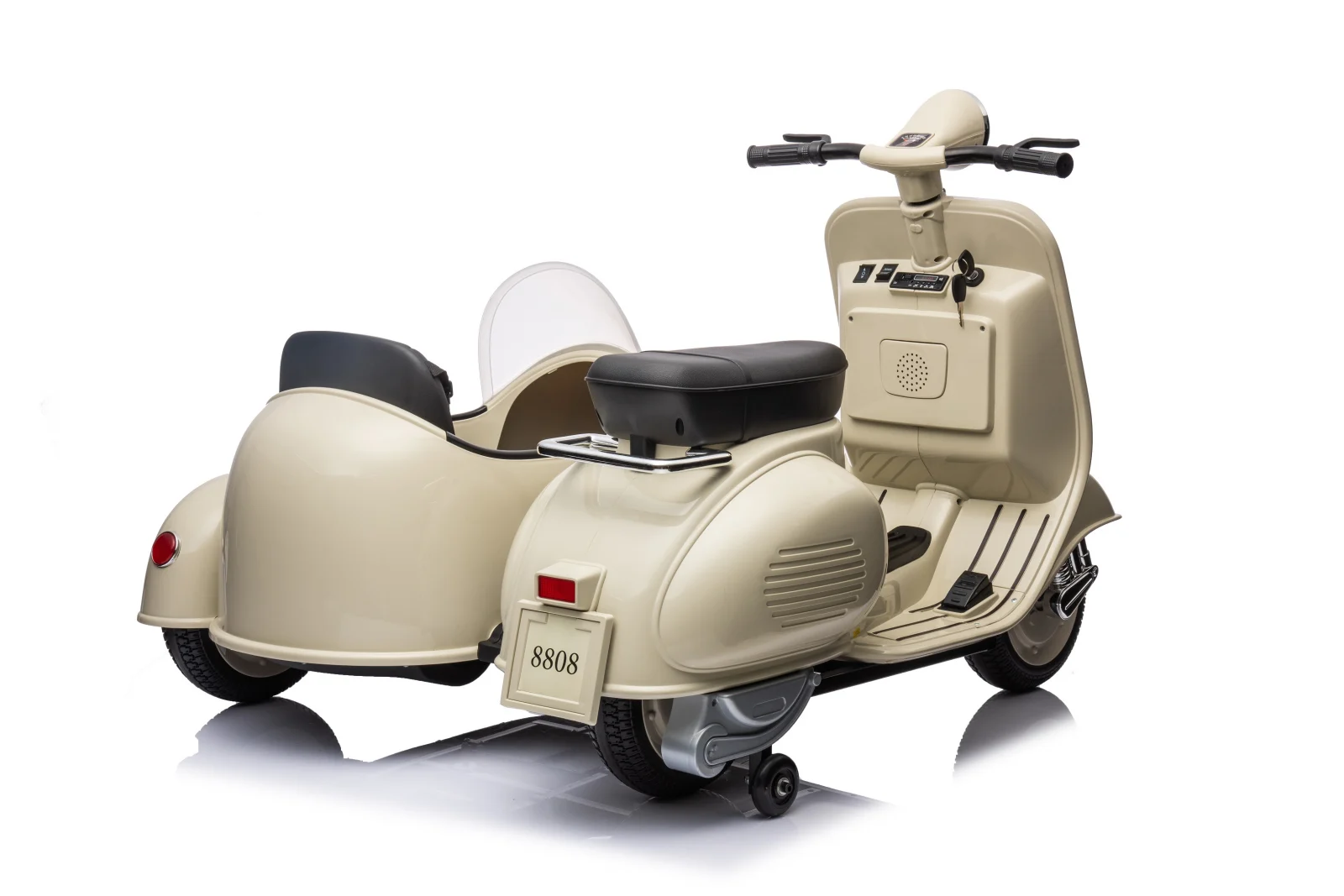 Ride-on scooter for children, licensed Piaggio VESPA 150 VL1T, 110W, 12V, 10Ah, beige [25]