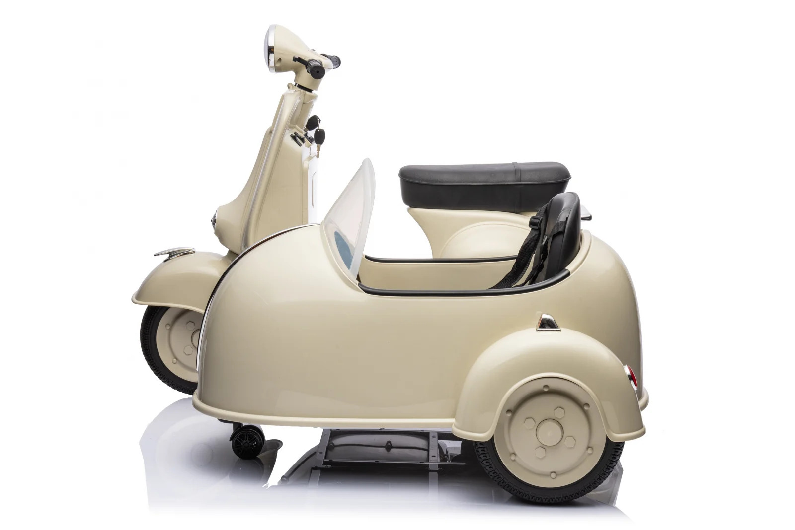 Ride-on scooter for children, licensed Piaggio VESPA 150 VL1T, 110W, 12V, 10Ah, beige [19]