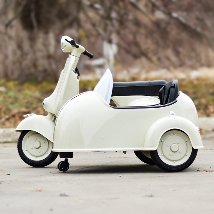 Ride-on scooter for children, licensed Piaggio VESPA 150 VL1T, 110W, 12V, 10Ah, beige [5]