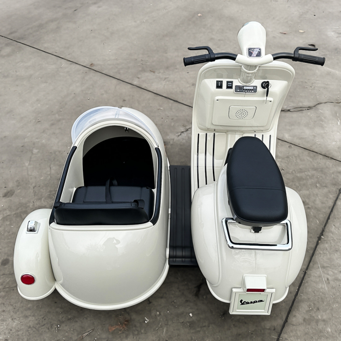 Ride-on scooter for children, licensed Piaggio VESPA 150 VL1T, 110W, 12V, 10Ah, beige [11]