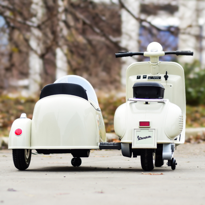 Ride-on scooter for children, licensed Piaggio VESPA 150 VL1T, 110W, 12V, 10Ah, beige [7]