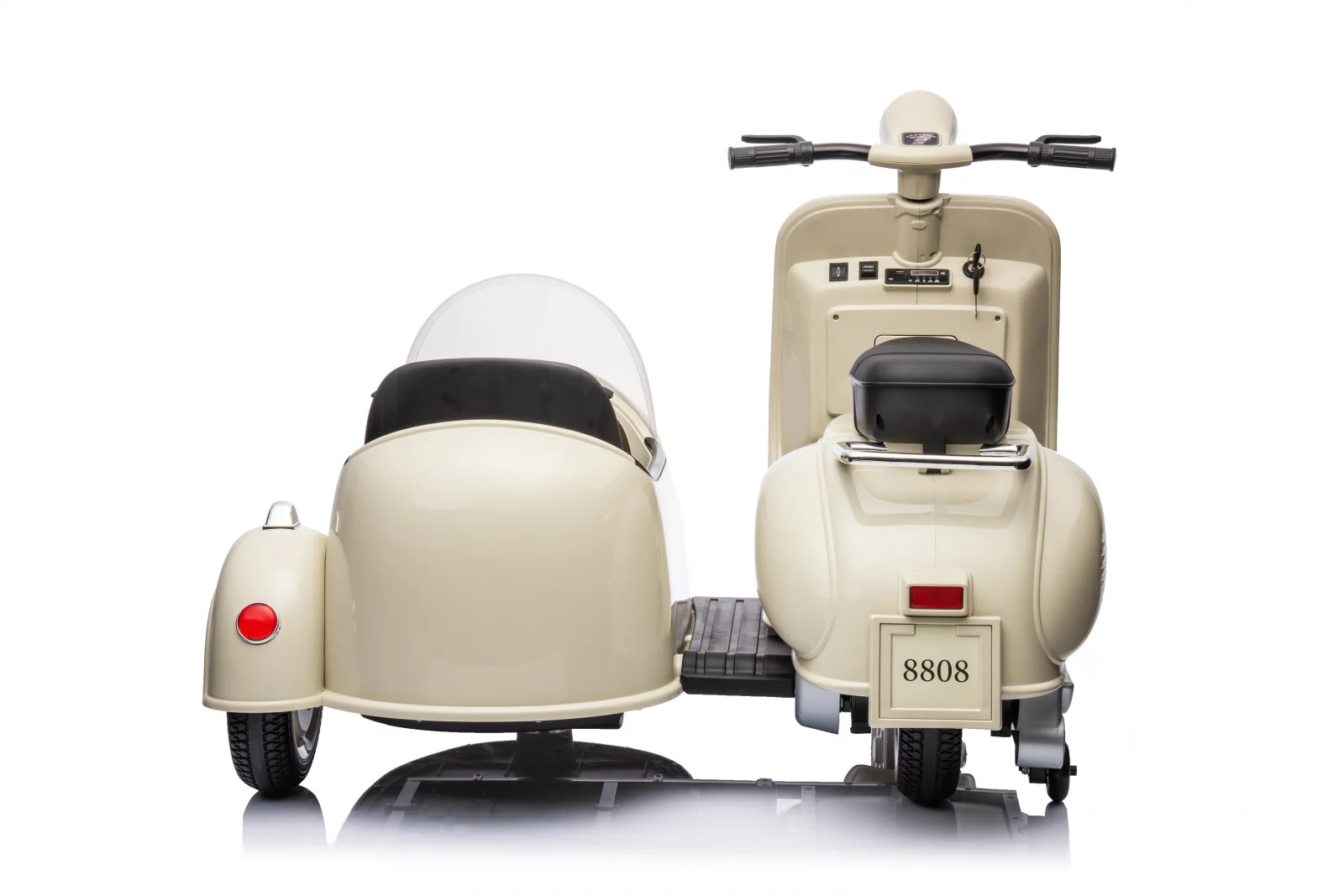 Ride-on scooter for children, licensed Piaggio VESPA 150 VL1T, 110W, 12V, 10Ah, beige [28]
