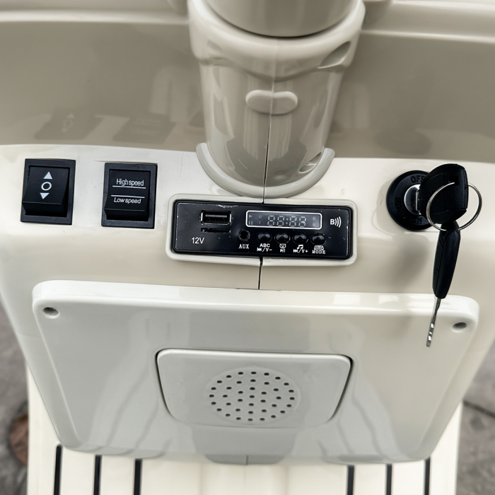 Ride-on scooter for children, licensed Piaggio VESPA 150 VL1T, 110W, 12V, 10Ah, beige [13]
