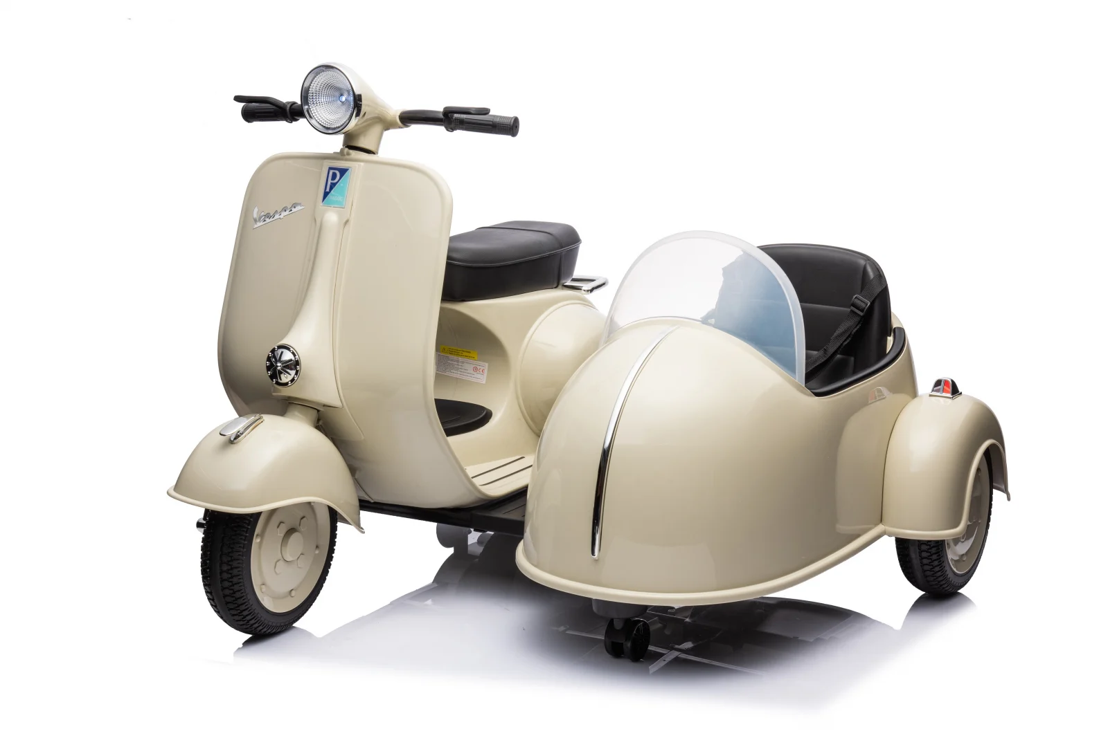 Ride-on scooter for children, licensed Piaggio VESPA 150 VL1T, 110W, 12V, 10Ah, beige [23]