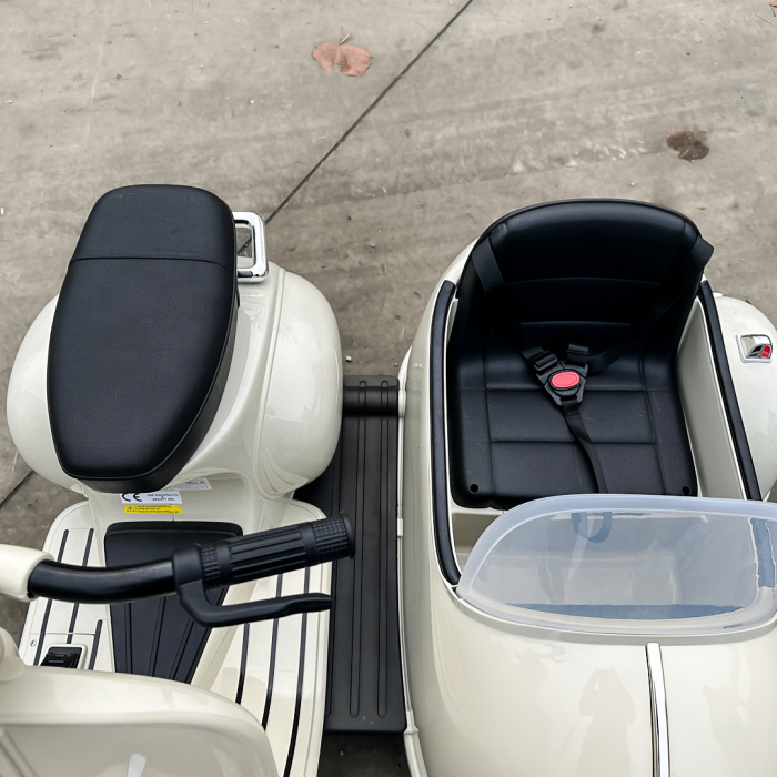 Ride-on scooter for children, licensed Piaggio VESPA 150 VL1T, 110W, 12V, 10Ah, beige [15]