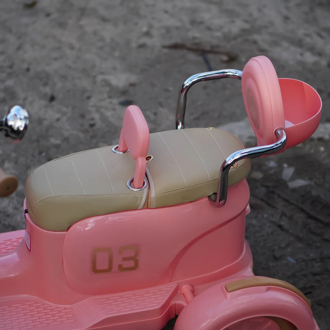 Electric Scooter for Kids , 3 Wheels, 2 Seats, Remote Control, 70W, pink [7]