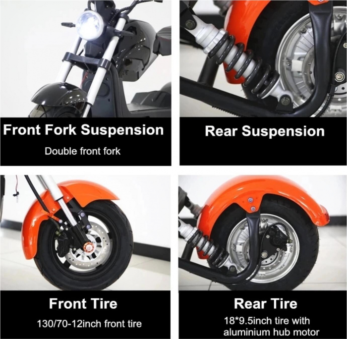 Electric scooter for adults Solley SMD X-12, orange, 1500W, 60V 20Ah [5]