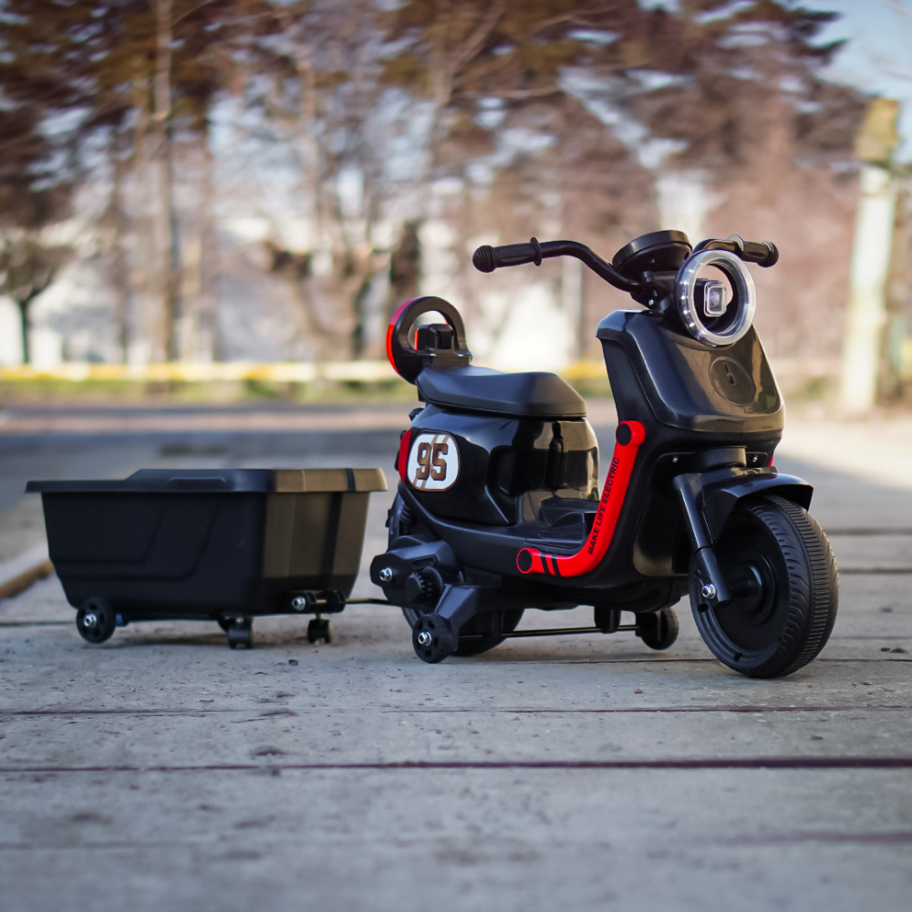 Ride-on scooter for children, with detachable trailer, remote control, model BJBTK3, 70W, black [2]