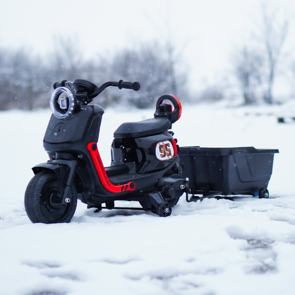 Ride-on scooter for children, with detachable trailer, remote control, model BJBTK3, 70W, black [15]