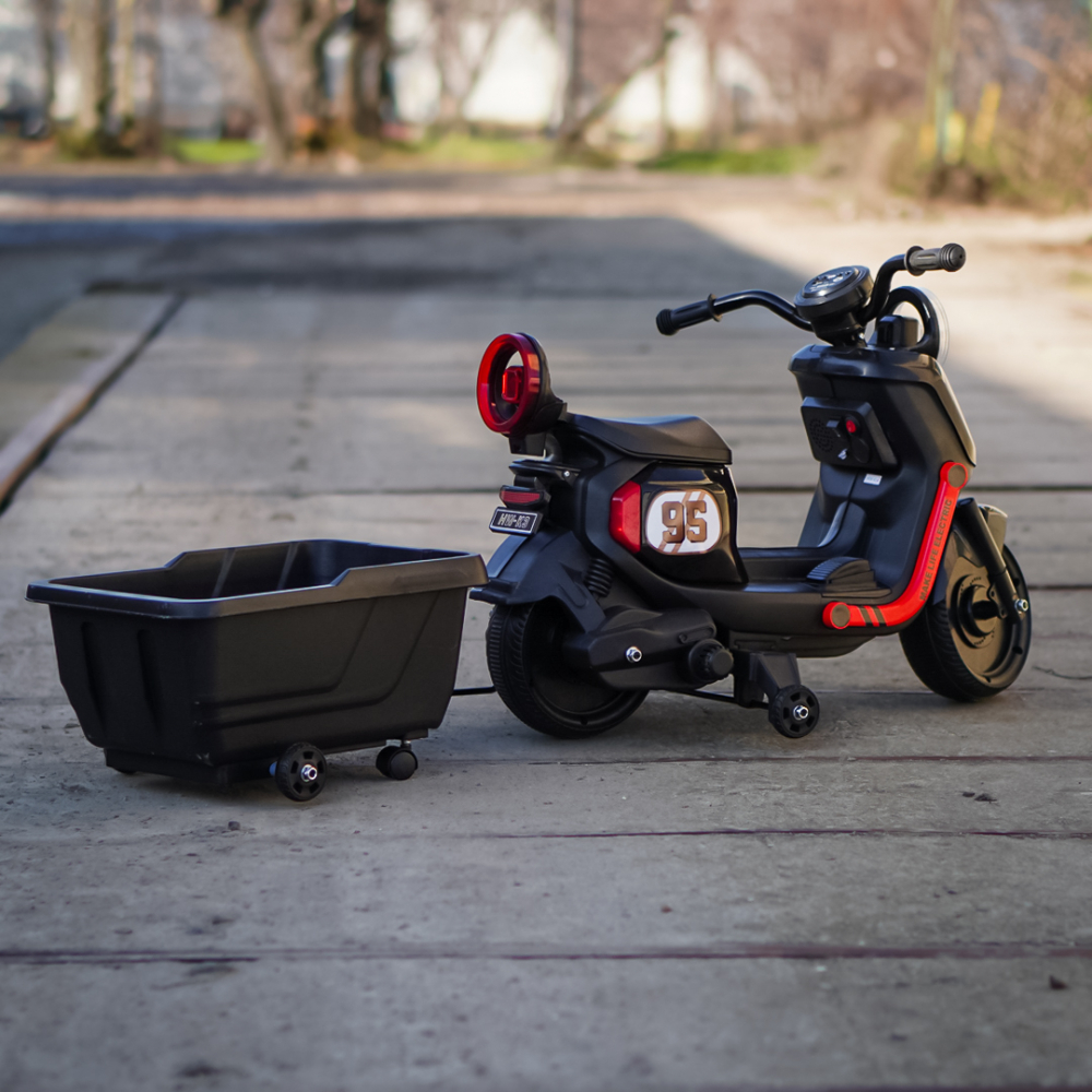 Ride-on scooter for children, with detachable trailer, remote control, model BJBTK3, 70W, black [5]