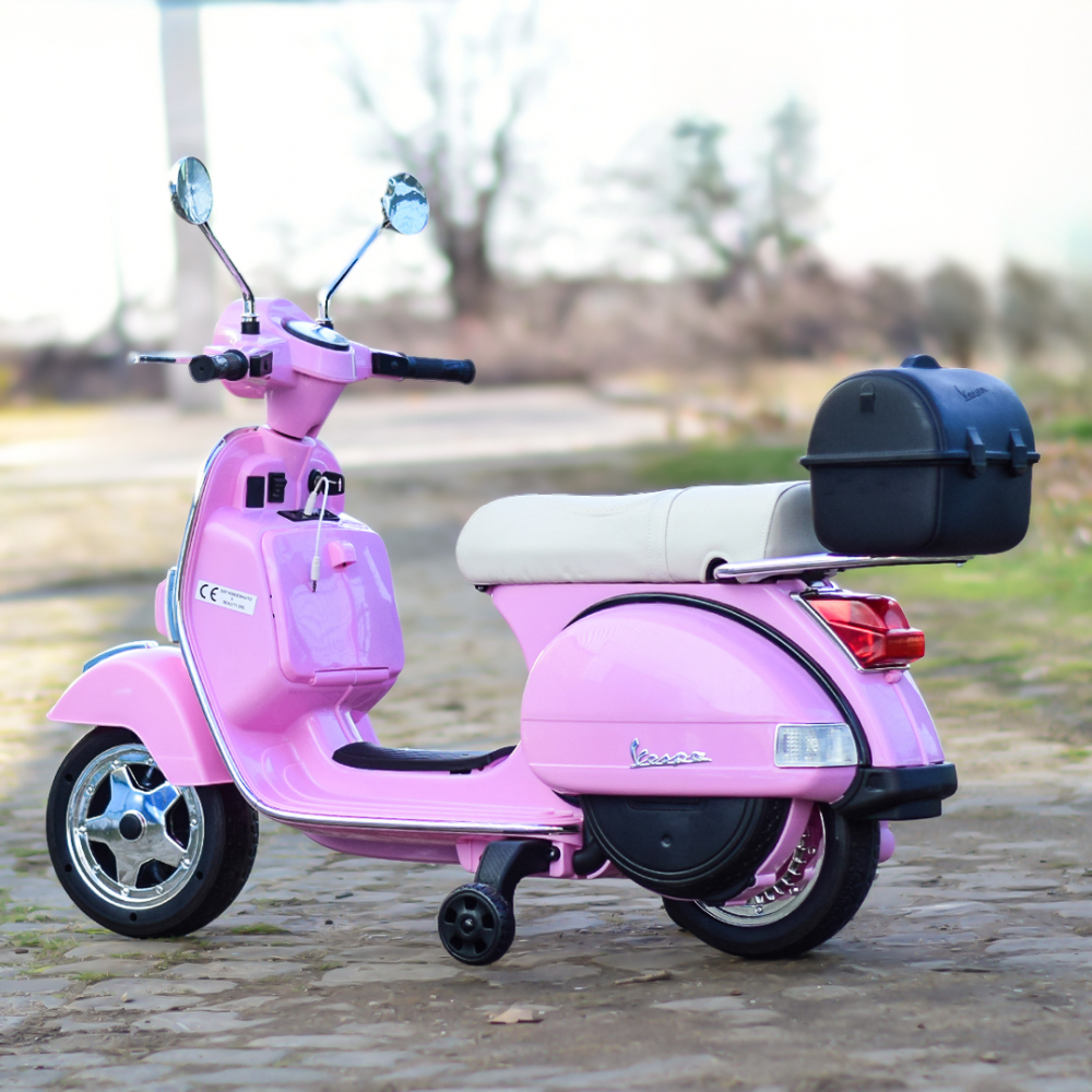 Scuter electric pentru copii Piaggio PX150, 70W, 12V, premium, ladita inclusa, roz [6]
