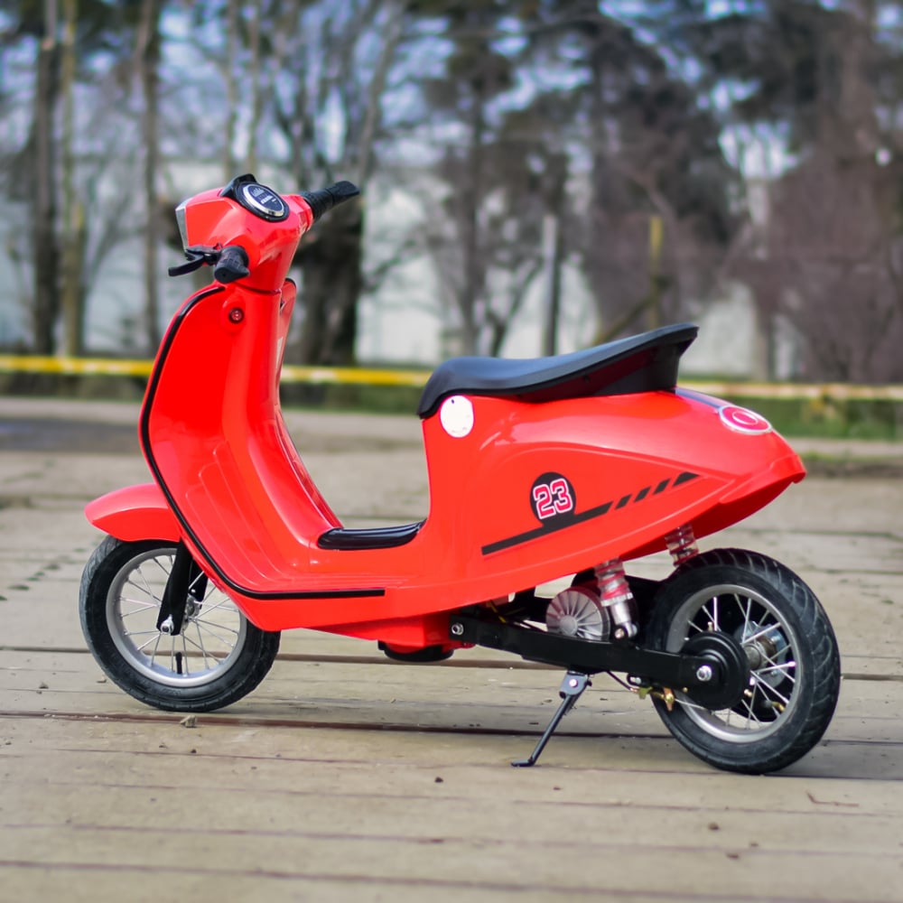 Ride-on scooter for children Retro model, 350W, 24V 10Ah, inflatable wheels, red [4]