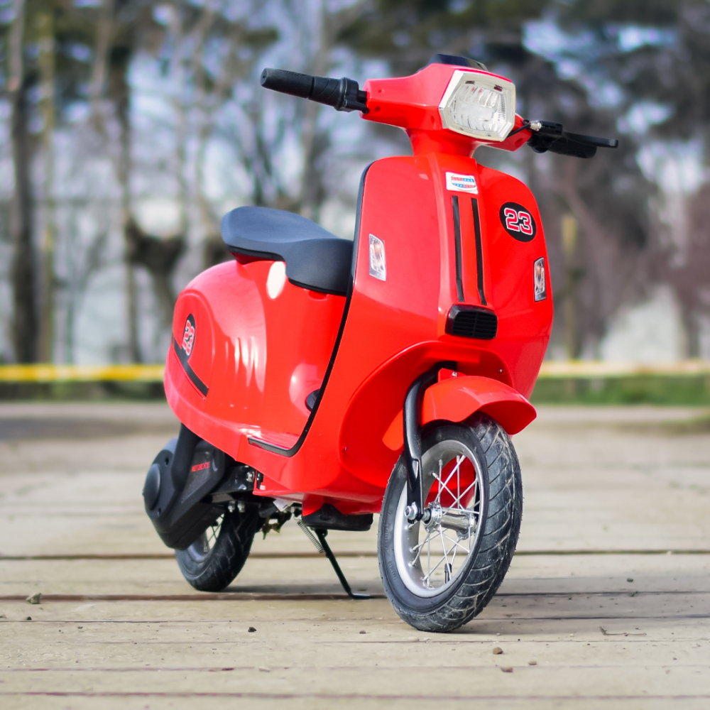 Ride-on scooter for children Retro model, 350W, 24V 10Ah, inflatable wheels, red [9]