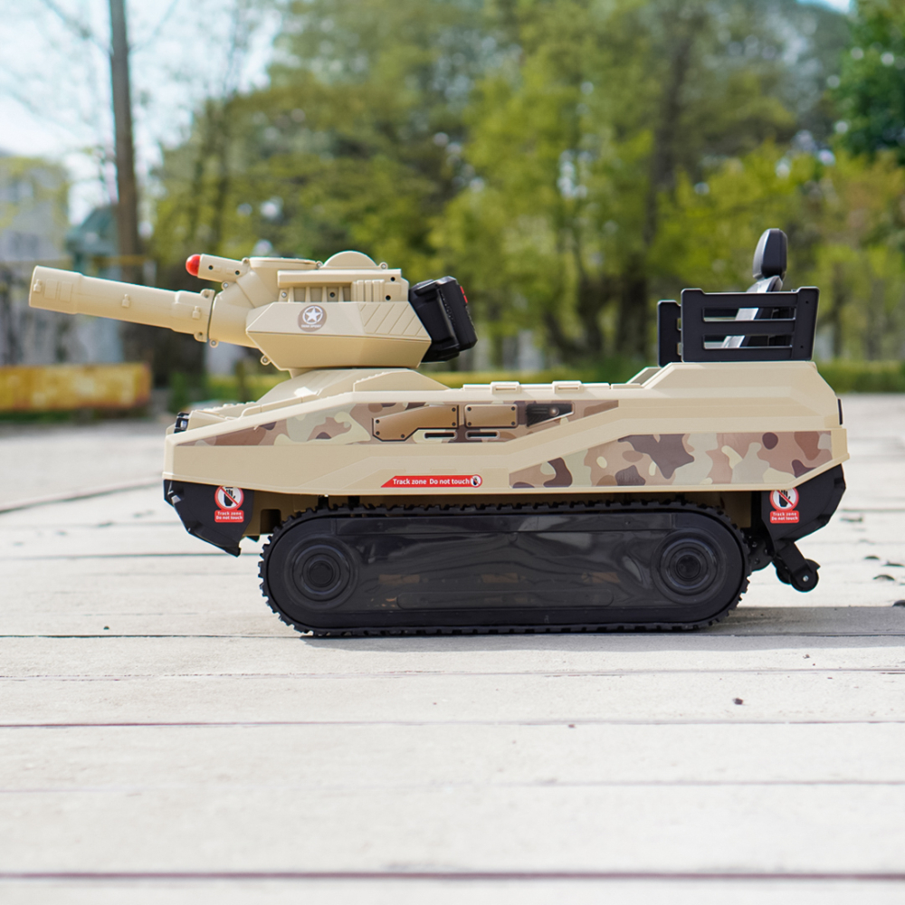 Electric Ride-On Tank for Kids Commander, 110W, 12V 12Ah, Beige Camouflage [4]