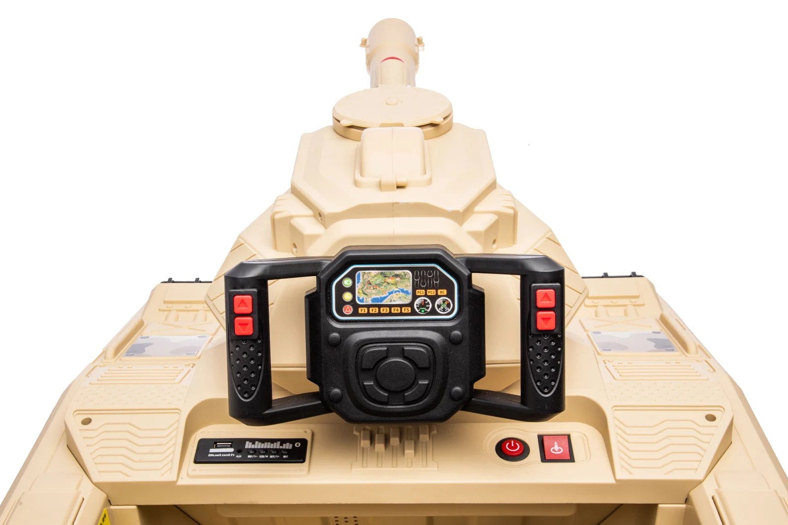 Electric Ride-On Tank for Kids Commander, 110W, 12V 12Ah, Beige Camouflage [7]