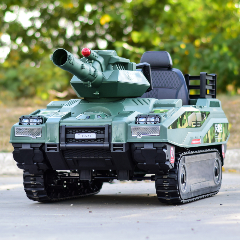 Electric Ride-On Tank for Kids Commander, 110W, 12V 12Ah, Green Camouflage [2]