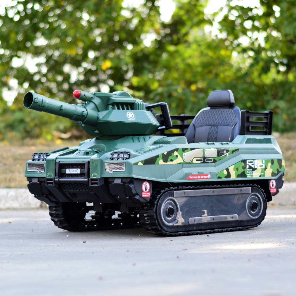 Electric Ride-On Tank for Kids Commander, 110W, 12V 12Ah, Green Camouflage [4]