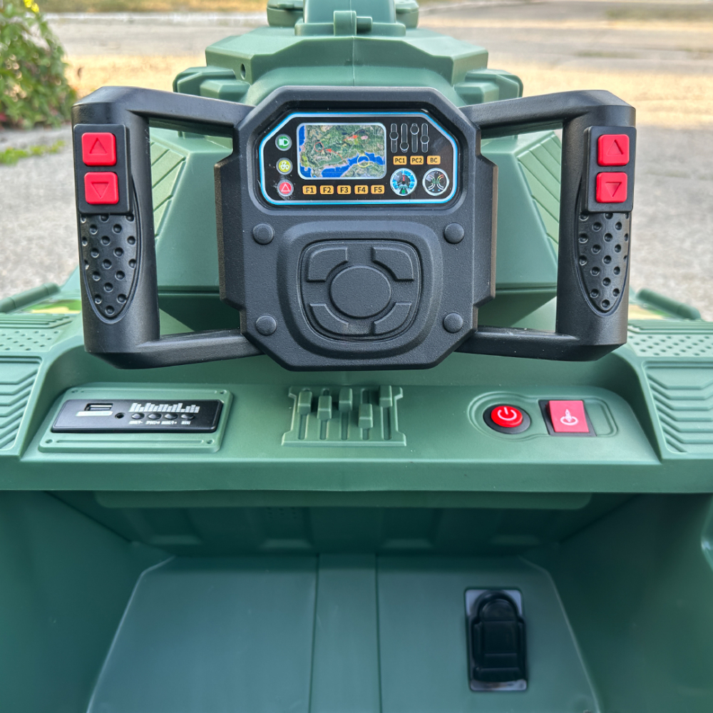 Electric Ride-On Tank for Kids Commander, 110W, 12V 12Ah, Green Camouflage [11]