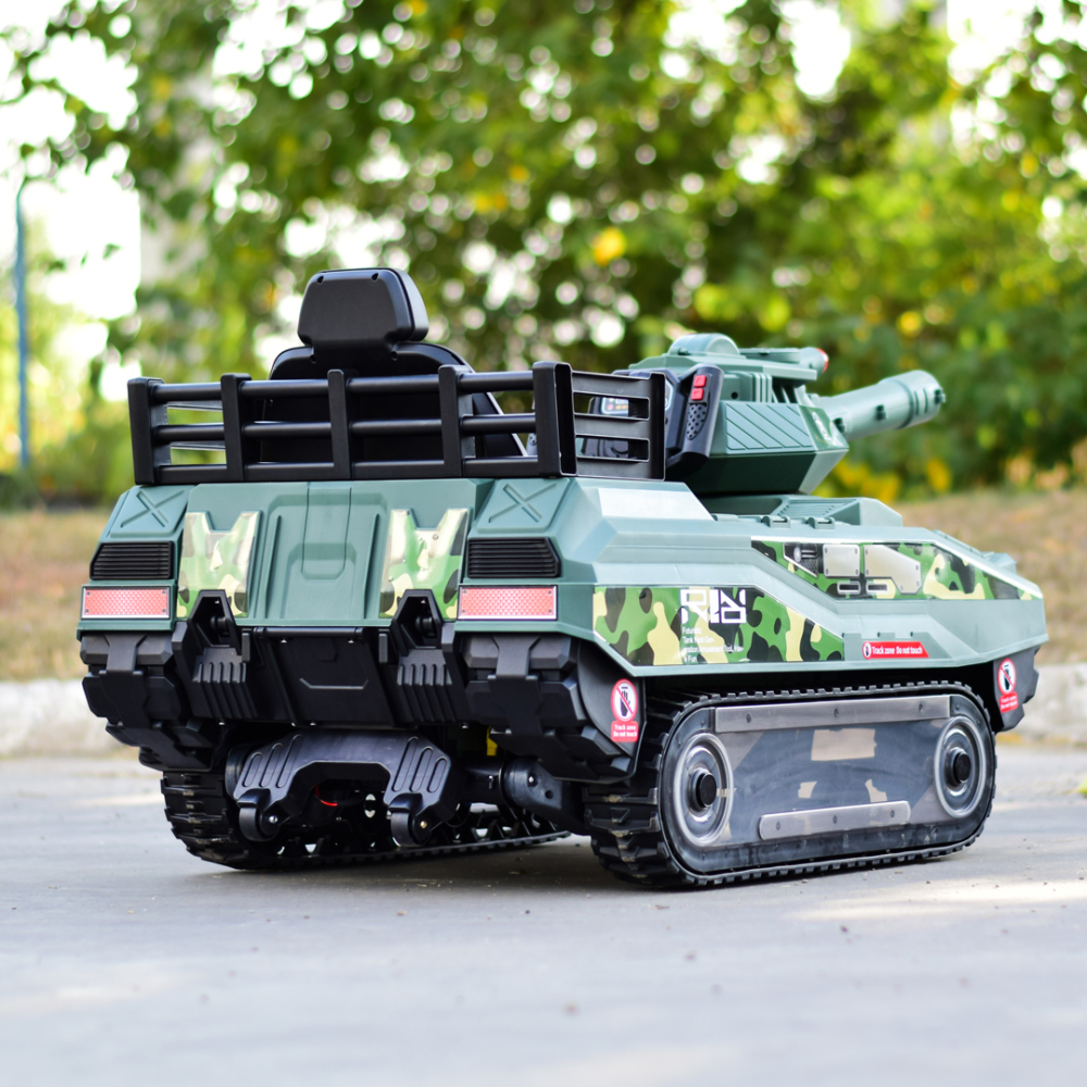 Electric Ride-On Tank for Kids Commander, 110W, 12V 12Ah, Green Camouflage [7]