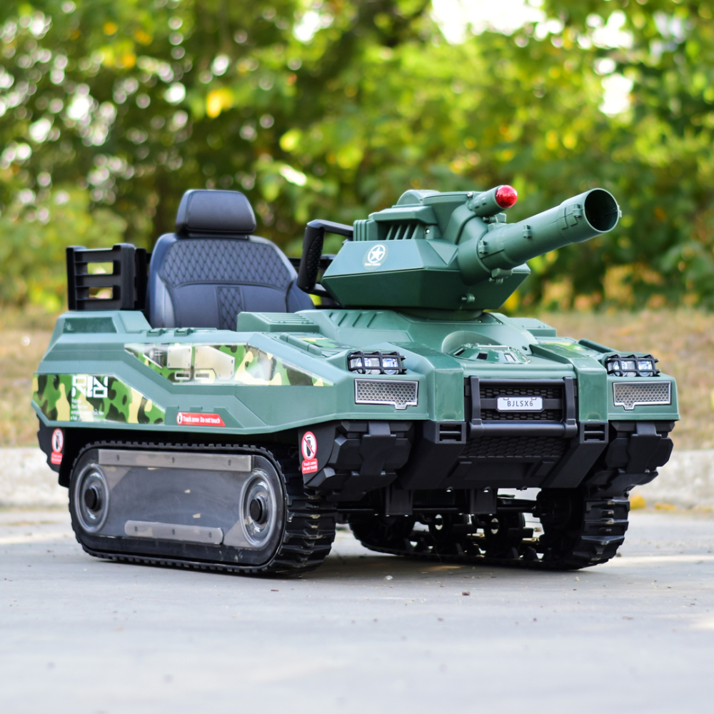 Electric Ride-On Tank for Kids Commander, 110W, 12V 12Ah, Green Camouflage [8]