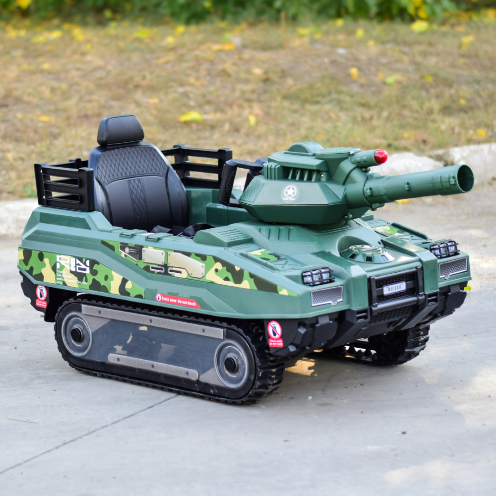 Electric Ride-On Tank for Kids Commander, 110W, 12V 12Ah, Green Camouflage [12]