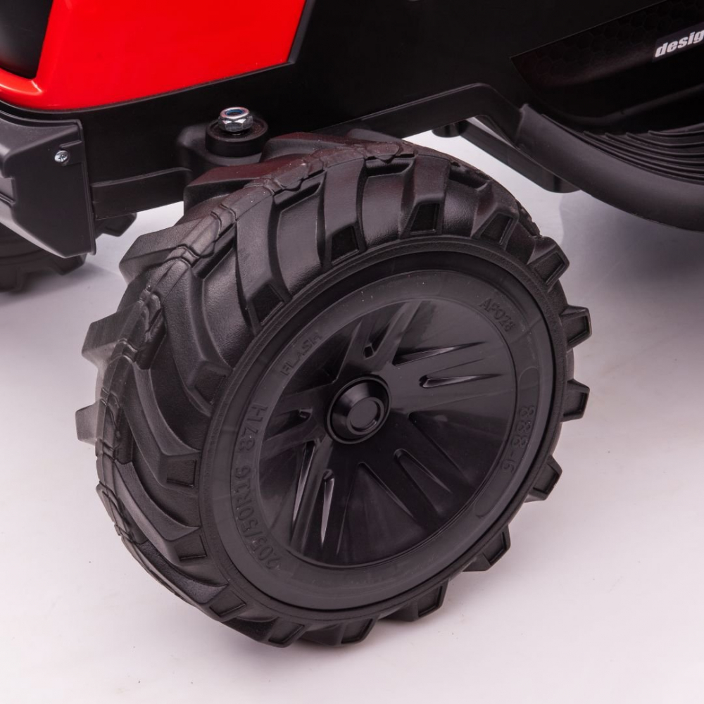 Ride-on tractor with trailer for children 720-T, 90W, bucket and charger, 12V, premium, red [23]