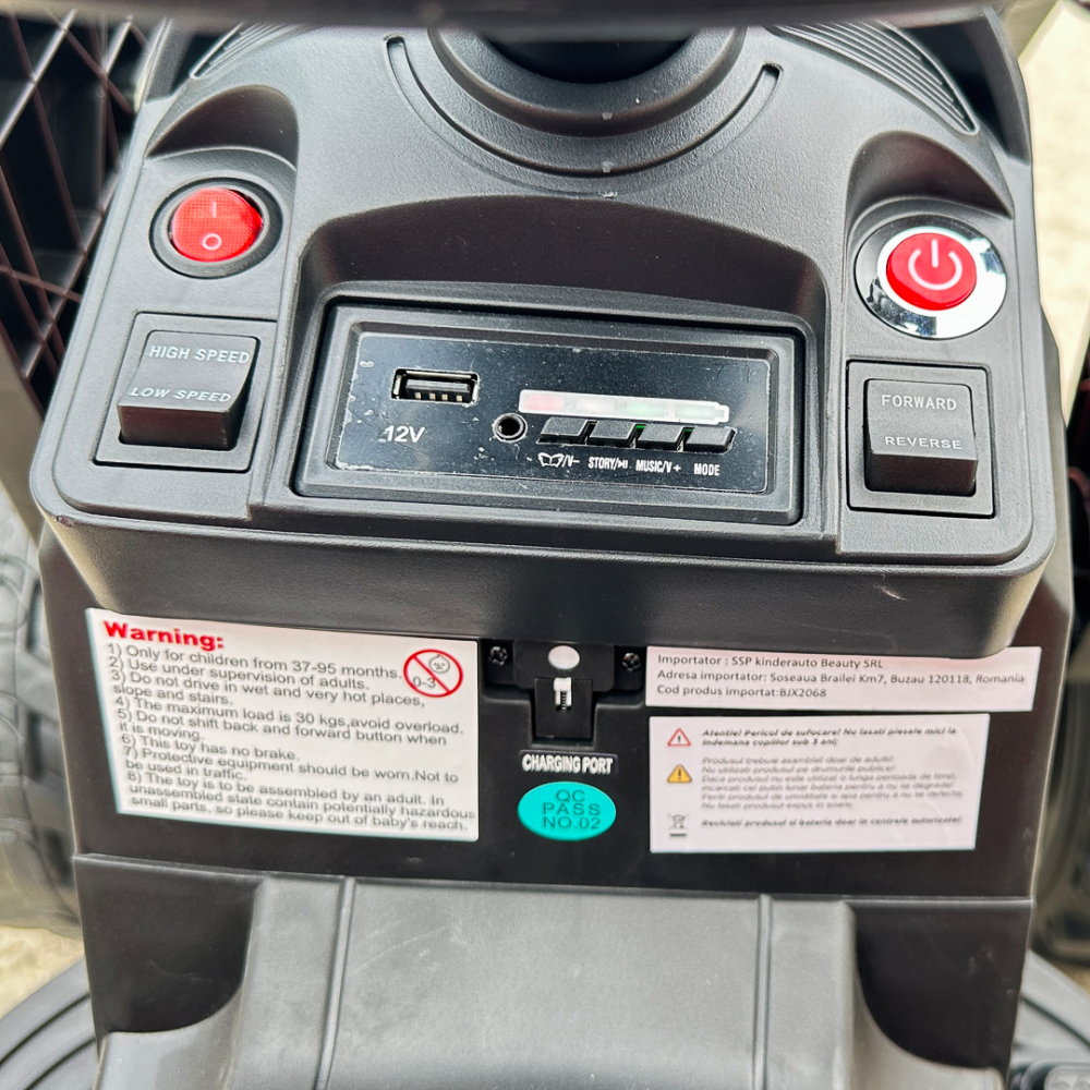 Tractor electric cu remorca pentru copii 720-T, 90W, cupa si incarcator, 12V, premium, rosu [44]