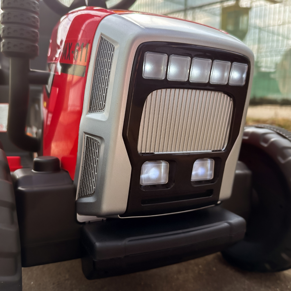 Tractoras electric BJ-611, 60W, 12V cu remorca si telecomanda, rosu [17]