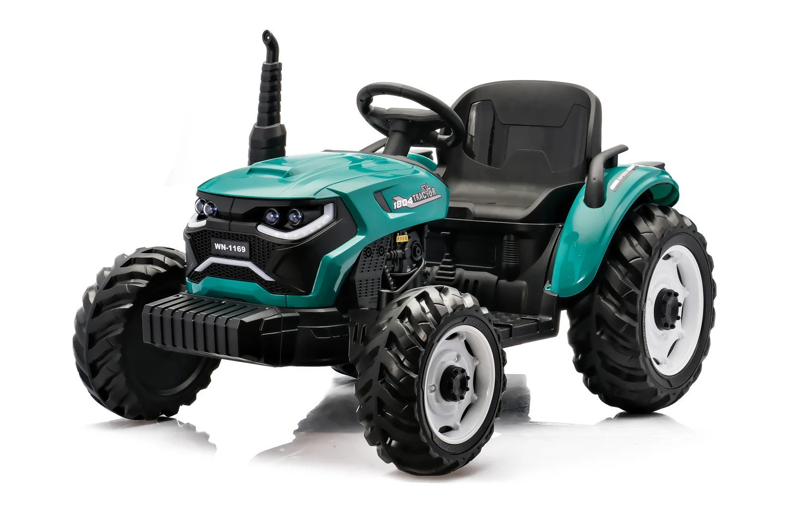 Tractoras electric copii, 90W 12V 10Ah cu remorca, culoare verde [9]
