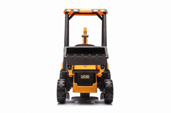 Electric ride-on tractor for children, licensed JCB, with charger and manual bucket, 70W 12V, yellow [23]