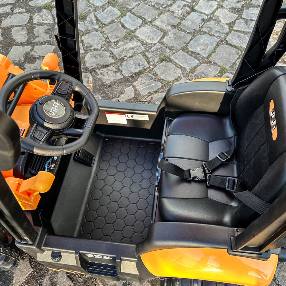 Electric ride-on tractor for children, licensed JCB, with charger and manual bucket, 70W 12V, yellow [18]