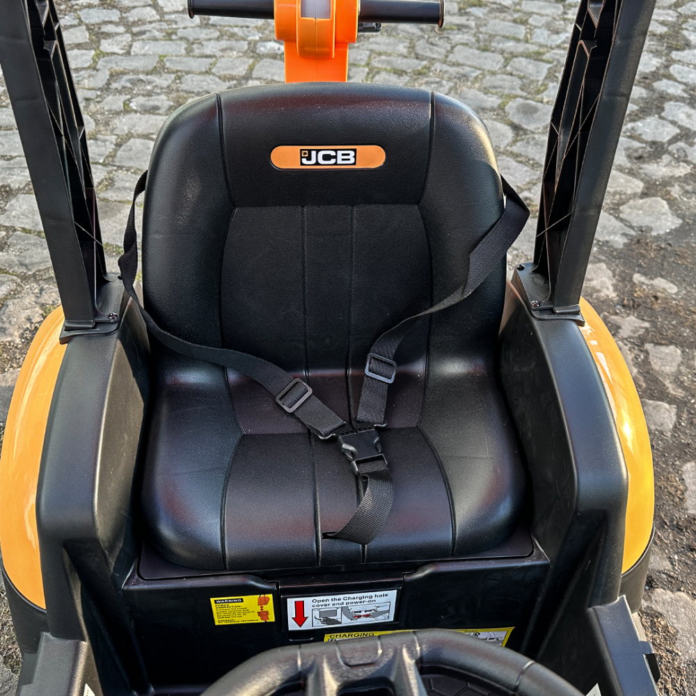 Electric ride-on tractor for children, licensed JCB, with charger and manual bucket, 70W 12V, yellow [13]
