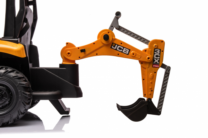 Electric ride-on tractor for children, licensed JCB, with charger and manual bucket, 70W 12V, yellow [27]