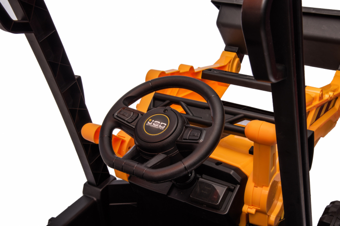 Electric ride-on tractor for children, licensed JCB, with charger and manual bucket, 70W 12V, yellow [29]