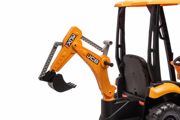 Electric ride-on tractor for children, licensed JCB, with charger and manual bucket, 70W 12V, yellow [20]