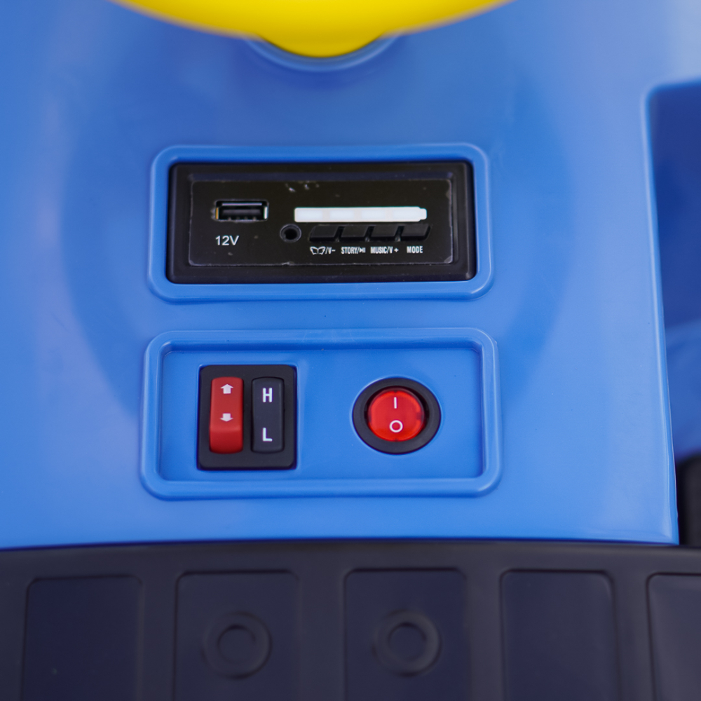 CHUGGINGTON Electric Ride-On Train with 2 Extra Carriages, for 4 Children, 12V 180W, Soft Wheels, Blue [12]