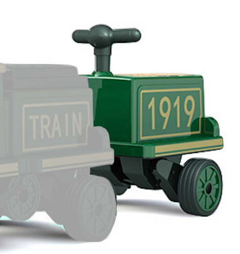 Electric ride-on train, additional wagon for 3 children SX1919, 180W, EVA wheels, music player, green [15]