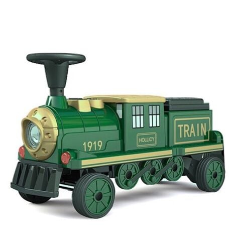 Electric ride-on train, additional wagon for 3 children SX1919, 180W, EVA wheels, music player, green [12]