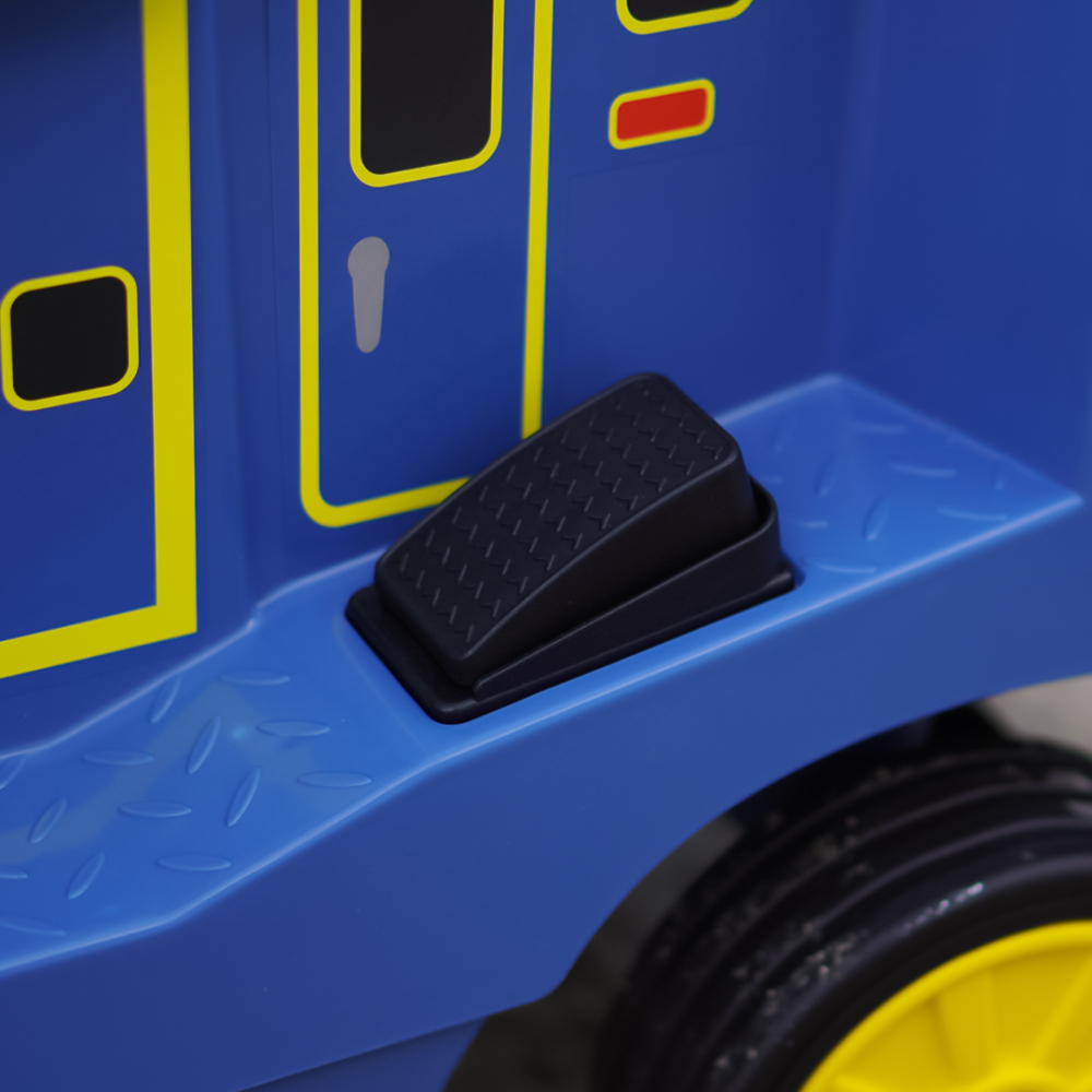 Electric Ride-On Train for 2 Children, Ages 3–6, CHUGGINGTON, 12V 90W, Soft Wheels, Blue [13]