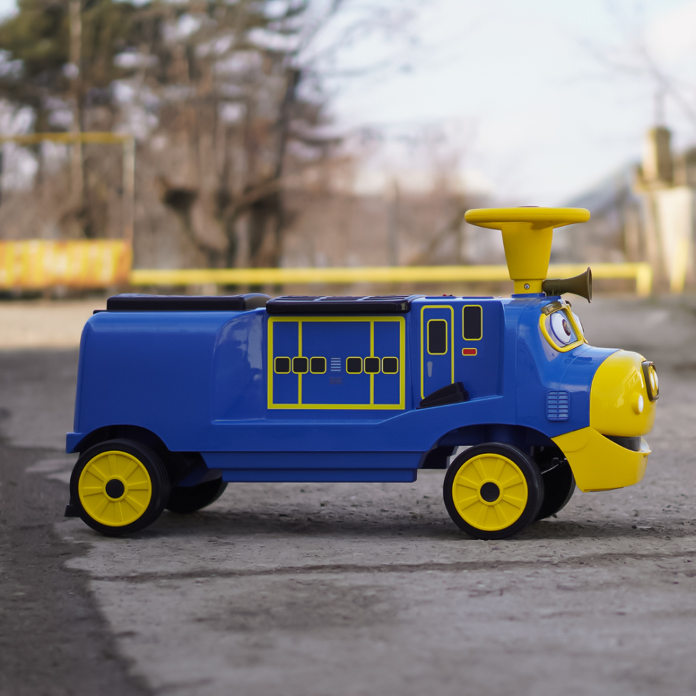 Electric Ride-On Train for 2 Children, Ages 3–6, CHUGGINGTON, 12V 90W, Soft Wheels, Blue [5]